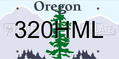 320HML Oregon License Plate
