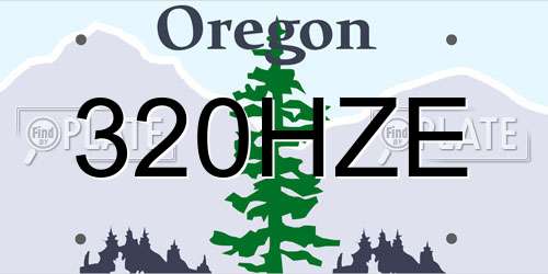 320HZE Oregon License Plate