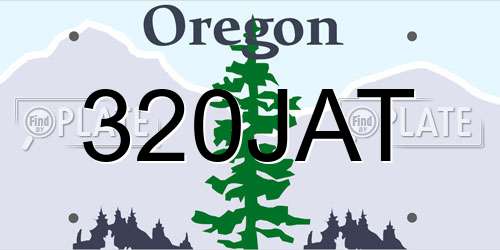 320JAT Oregon License Plate