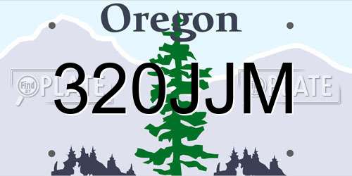 320JJM Oregon License Plate