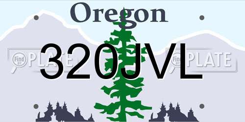320JVL Oregon License Plate