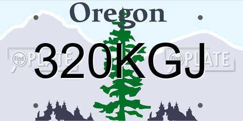 320KGJ Oregon License Plate