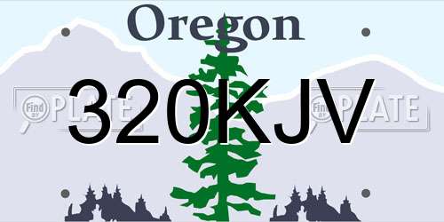 320KJV Oregon License Plate