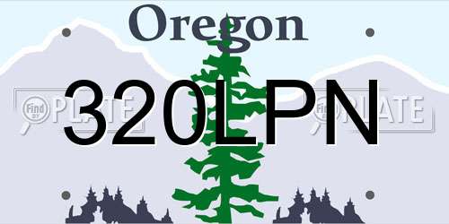 320LPN Oregon License Plate