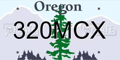 320MCX Oregon License Plate