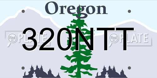 320NTT Oregon License Plate