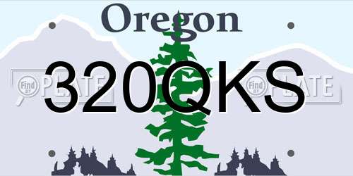 320QKS Oregon License Plate