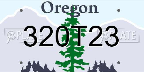 320T23 Oregon License Plate