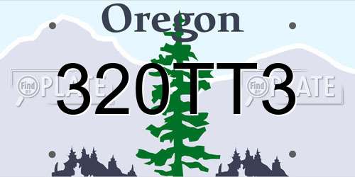 320TT3 Oregon License Plate