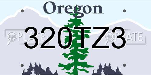 320TZ3 Oregon License Plate