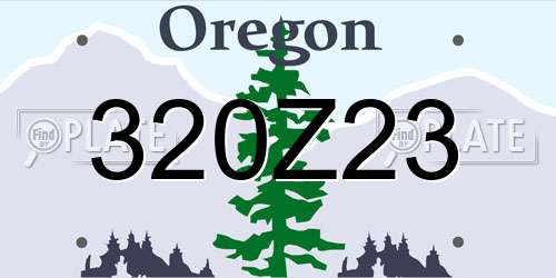 320Z23 Oregon License Plate