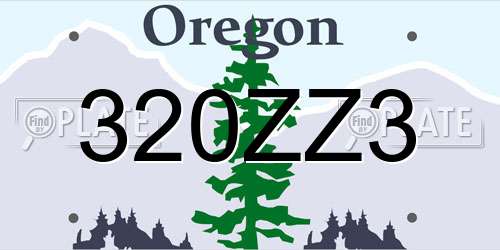 320ZZ3 Oregon License Plate