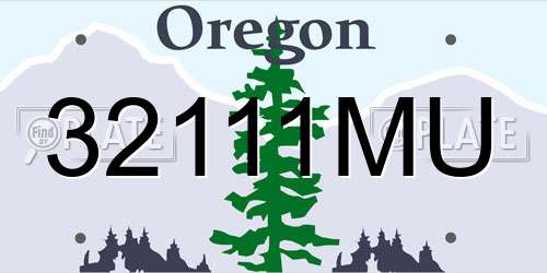 32111MU Oregon License Plate