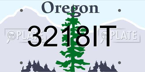 3218IT Oregon License Plate