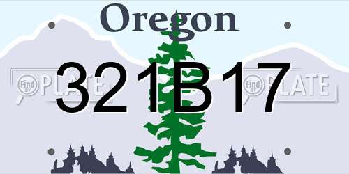 321B17 Oregon License Plate