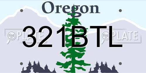 321BTL Oregon License Plate