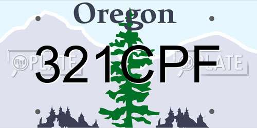 321CPF Oregon License Plate