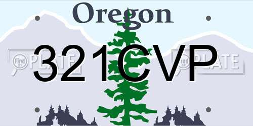 321CVP Oregon License Plate