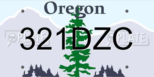 321DZC Oregon License Plate