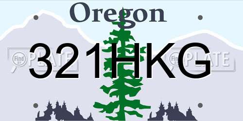 321HKG Oregon License Plate