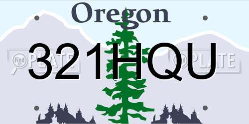 321HQU Oregon License Plate