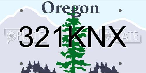 321KNX Oregon License Plate