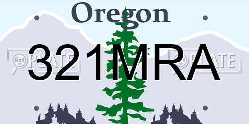 321MRA Oregon License Plate