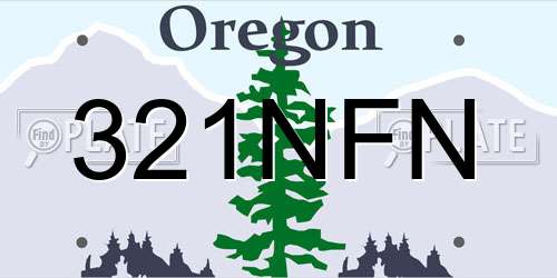 321NFN Oregon License Plate