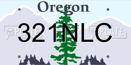 321NLC Oregon License Plate