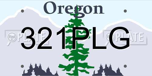 321PLG Oregon License Plate