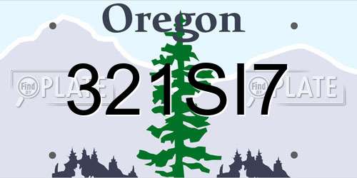 321SI7 Oregon License Plate