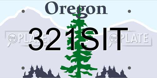 321SIT Oregon License Plate