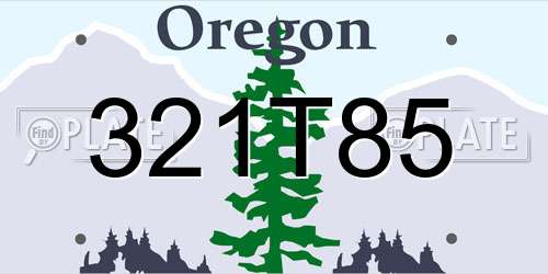 321T85 Oregon License Plate