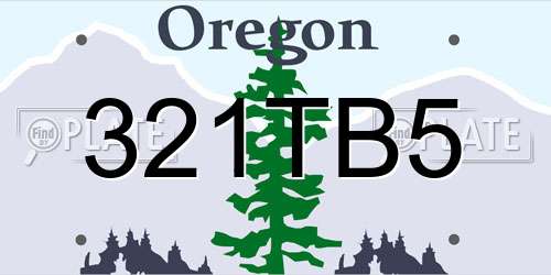 321TB5 Oregon License Plate