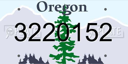 3220152 Oregon License Plate