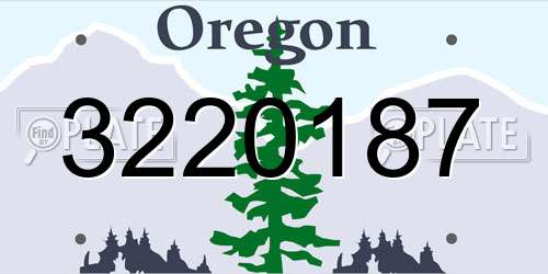 3220187 Oregon License Plate