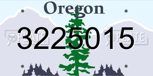 3225015 Oregon License Plate