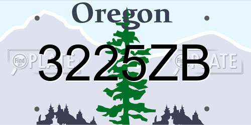 3225ZB Oregon License Plate