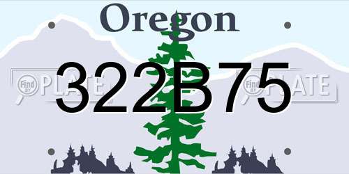 322B75 Oregon License Plate