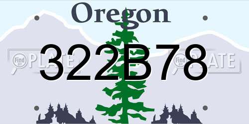 322B78 Oregon License Plate