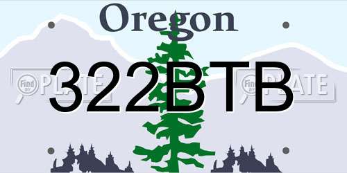 322BTB Oregon License Plate