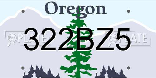 322BZ5 Oregon License Plate