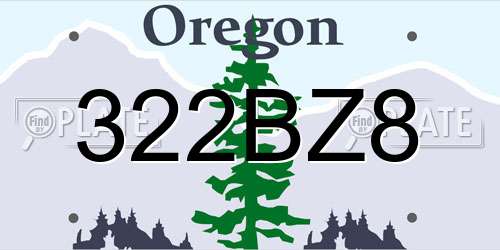 322BZ8 Oregon License Plate