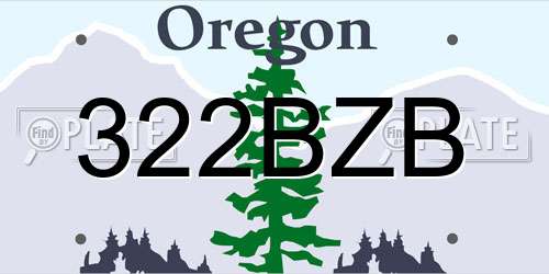 322BZB Oregon License Plate