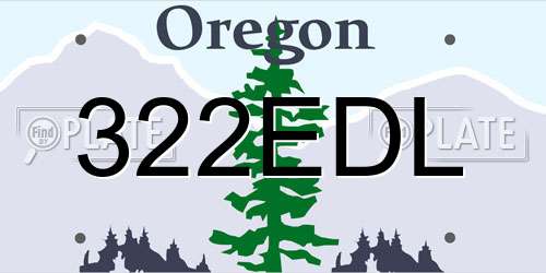 322EDL Oregon License Plate