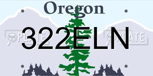322ELN Oregon License Plate
