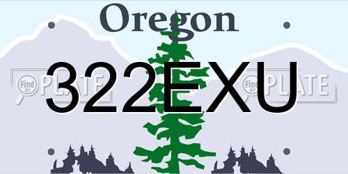 322EXU Oregon License Plate