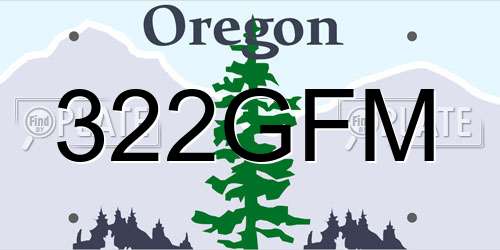322GFM Oregon License Plate