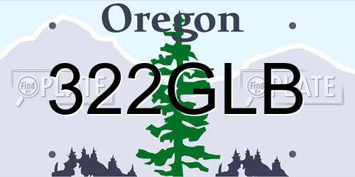 322GLB Oregon License Plate