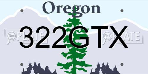 322GTX Oregon License Plate